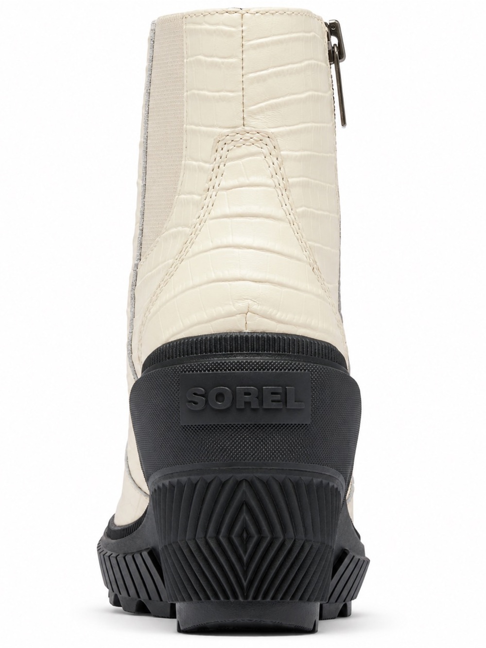 Sorel Ona Ave Zip Women's Cream Croc-Embossed Zip Ankle Boot - Picture 6 of 7
